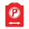 Signmission No Parking W/ Bidirectional Arrow, Red & White Aluminum Architectural Sign, 18" x 24", RW-1824-23656 A-DES-RW-1824-23656 - alternate 1